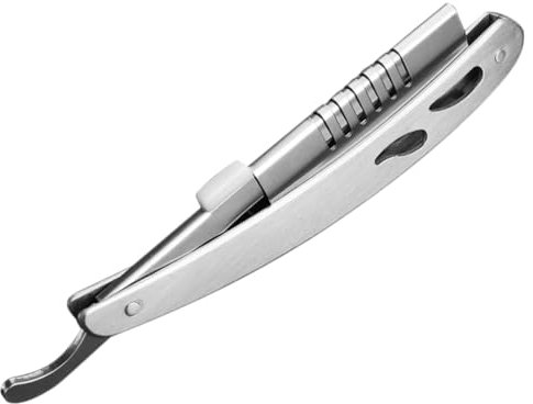 FOMIYES Support de Rasoir en Acier Inoxydable pour Hommes Support de Lames de Rasoir Manuel Fournitures de Rasage pour Salon de Coiffure Porte-Lames Pliant Accessoire de Barbier