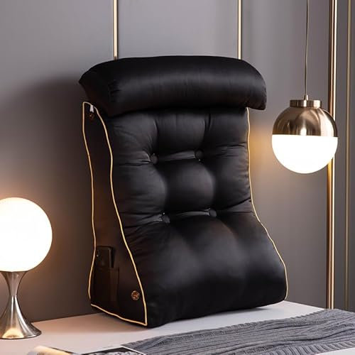 ZIKGER Rückenkissen mit Abnehmbarer Nackenrolle Rückenlehnen Sofa Bücherkissen Lesekissen Dreieck Keilkissen Nackenstütze