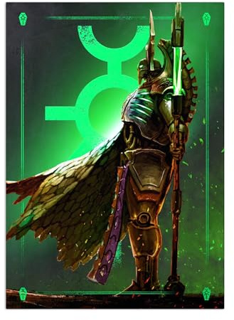 Displate Offiziell Warhammer MetallPoster Magnetische Befestigung Inklusive Lizenziert Bilder Hochwertiges Poster Warhammer - Xenos - Necron Imotekh Stormlord 1 Poster 45 cm x 32 cm