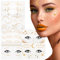 BETESSIN 6Blatt Temporäre Tattoos Gold Gesicht Tattoo Mond Sterne Festival Tattoos Glitzer Flash Tattoo Makeup Aufkleber Gesichtstattoos Karneval Fasching Party Körperkunst