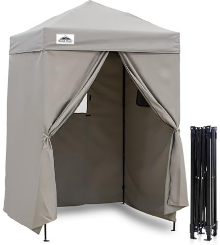 EAGLE PEAK Flex Ultra Compact Pop-Up-Umkleidekabine, tragbar, 1,5 x 1,5 m, für Pool, modische Fotoshootings oder Camping (Gray)