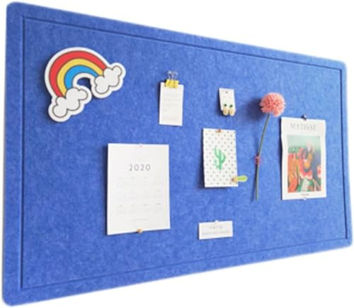 MekUk Pinnwand Kork Blaue Filz-Korktafel for Wohnzimmer, Klassenzimmer, Büro, Wanddekoration, 9 mm Dicke Pinnwand for Aufkleben von Notizen Heim-und Bürodekoration Verwendet (Size : 80x120cm(32x48inc