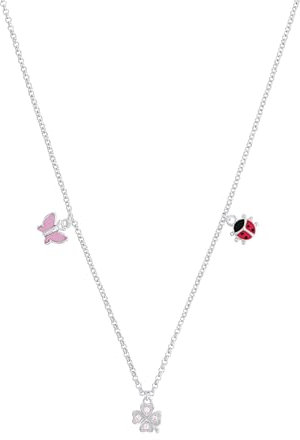 Prinzessin Lillifee Kette mit Anhänger 925 Sterling Silber Mädchen Kinder Halsschmuck, mit Zirkonia synth., 35+3 cm, Silber, Schmetterling, Kommt in Schmuck Geschenk Box, 2037943