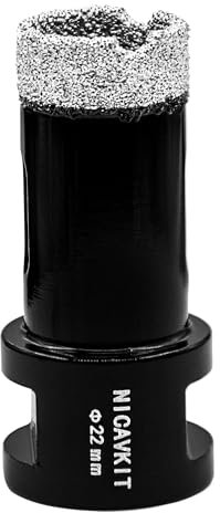 NICAVKIT Foret diamant pour carrelage - 22 mm - Scie cloche diamantée M14 - Pour porcelaine, carrelage, granit, marbre, carrelage