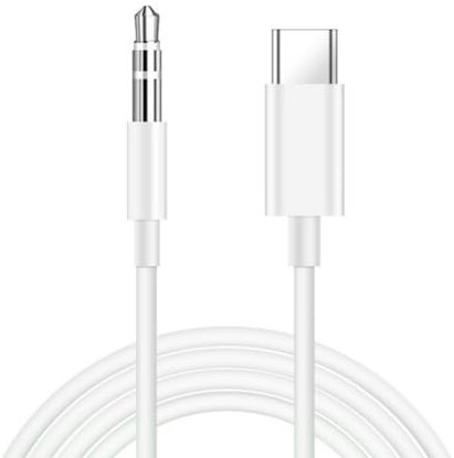 Cavo da AUX a USB C, da USB C a jack audio da 3,5 mm tipo C a jack audio da 3,5 mm, compatibile con iPhone 15/15Plus/Pro/Pro Max, Samsung Galaxy S23 S21 Ultra S20 Ultra Note 20 e altri, bianco