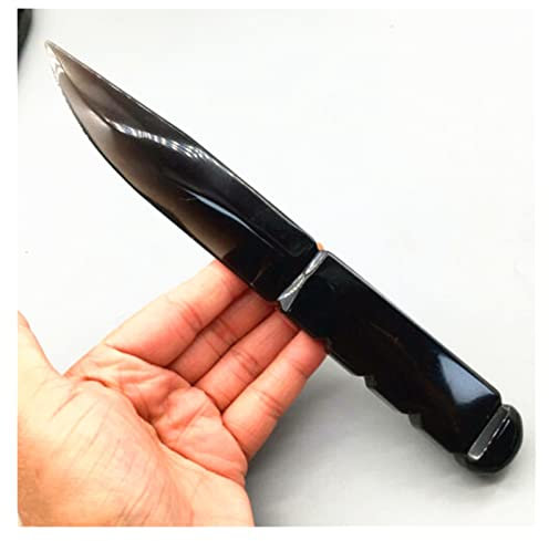 IDUTQUMW Coltello in ossidiana intagliato a mano in pietra grezza naturale , Scultura in cristallo di quarzo lucido Decorazione for ornamento del soggiorno