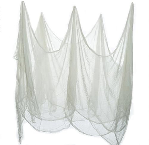 Goldyida 215 * 800cm Halloween Gruselige Tuch Halloween Dekoration Gaze Halloween Gruselige Tuch Horror Stoff Deko Halloween Dekorationen Gruseliger Stoff für Halloween Party (Weiß)