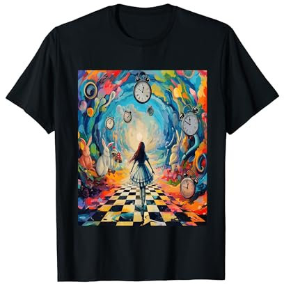 Alice im Wunderland Trippy Zeitmesser T-Shirt