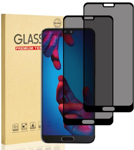 Hejkaoe Sichtschutz Schutzfolie für Huawei P20, Privacy Sichtschutzfolie, Sichtschutz Panzerglasfolie, Privatsphäre Anti Spy, 9H Härte, Anti-Kratzer, Blasenfrei, 2 Stück