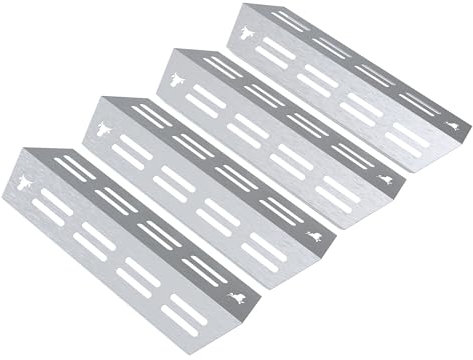 tuning-art GA35 Gasgrill Brennerabdeckung Edelstahl kompatibel mit Enders Monroe Pro 4 Gasgrills | Brennerschutz | Passgenau, Farbe:4er Set Matt Bulle