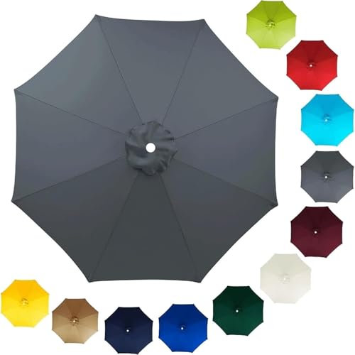 Odaima Auvent de Remplacement pour Parasol 2m/2,7m/3m, 6 Baleines/8 Baleines Toile de Rechange pour Parasol Déporté, Housse de Rechange Pour Parasol de Jardin Terrasse Plage(#6,7.5ft(2.3m)/8 Rippen)