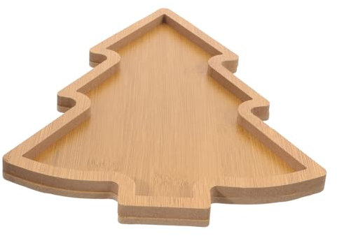 ABOOFAN Wooden Christmas Tree Food Storage Tray Multi-Grid Serving Plate for Fruit Cheese Snacks Dessert Sushi Holiday Party Dish
