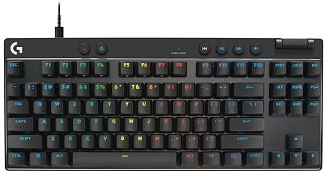 Logitech G PRO X TKL GALVATRON Gaming-Tastatur, ultramobiles Design ohne Ziffernblock, LIGHTSYNC RGB, PBT-Tastenkappen, QWERTY - Schwarz