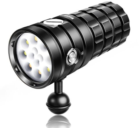 Sursnong Starshine SR 10000 Lumens Linterna Buceo Video - Foco Buceo con CRI de 95, 6500K, Recargable por USB-C, para Buceo y fotografía subacuática (IP68 a Prueba de Agua, 120m de Profundidad)
