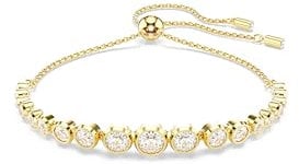 Swarovski Imber Tennis Armband, Gemischte Rundschliffe, Weiß, Goldlegierungsschicht