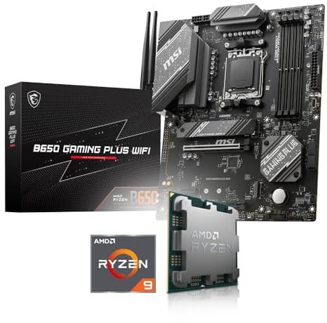 Juego de actualización Ryzen 9 9950X 16 x 4,3 GHz, 8 GB DDR5, placa base MSI B650 Gaming Plus WiFi, be Quiet! Dark Rock 5 (ensamblada, incluye actualización Bios y control de funciones)
