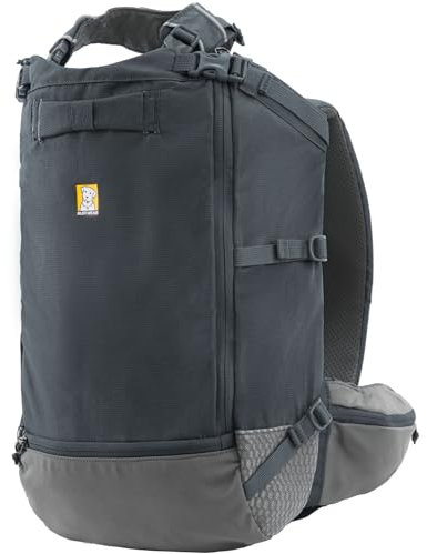 Ruffwear Hitch Hiker Hunde-Rucksack-Tragetasche, Haustier-Tragetasche, Reisetasche, integriertes Geschirr und gepolsterte Gurte, atmungsaktiv und bequem, vollständig belüftet, Basalt Gray, Größe S