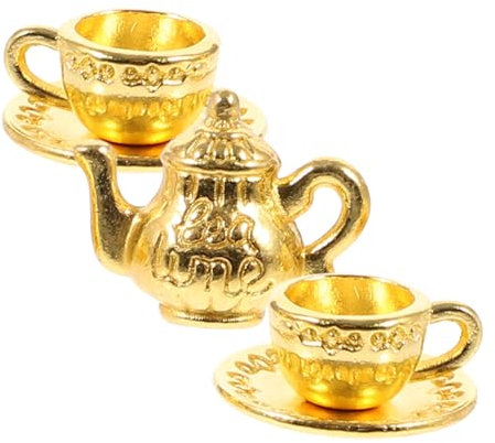 KONTONTY 1set Miniature Tea Dollhouse Tiny Teapot and Cups for Creative Play and Decoration Miniature Scenes for Projects and Photo Props