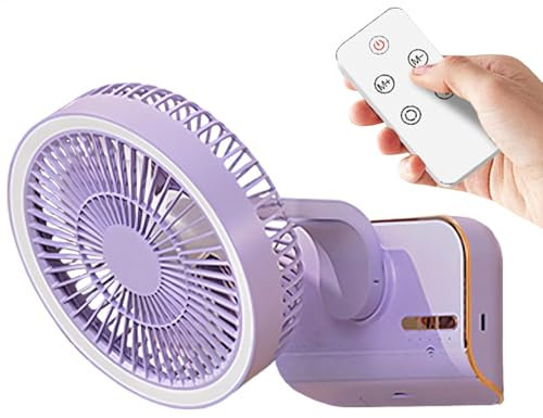 Wpsagek Air Circulator Fan,Remote Control Desktop Circulator Fan | Swings Left And Right, 5 Wind Speeds, 2-Speed Lighting For Bedside, Shelf, Living Room