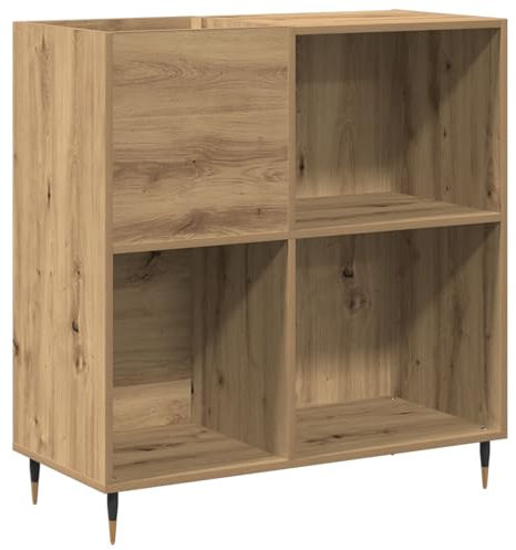 vidaXL media storage cabinet - rustic wood look engineered medium shelving for living room/office