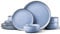 HaWare 12 Piece Dinner Set, Stoneware Dinnerware Set for 4, Reactive Glaze Dining Ware Include Plates and Bowls, Chip and Scratch Resistant, Microwave & Dishwasher Safe, Myosotis Blue