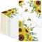50 Stück Sonnenblume Papierserviette, Sonnenblumen Deko Servietten, Servietten Blumen, Sonnenblumen Gelbe Blütenblätter für Hochzeit Jahrestag, Gartenparty, Sommerdeko, Geburtstagsdeko, Babyparty