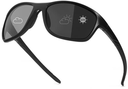 TJUTR Photochromatische Selbsttönend Fahrradbrille Sportbrille Sonnebrille Herren Damen Polarisierter Fahrrad Brille für Radfahren MTB und Laufen ! Sportsonnenbrille mit UV400 Schutz
