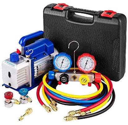 4.8CFM AC réfrigérant pompe à vide avec jauges HVAC réfrigération maison emballage sous vide climatisation entretien Automobile