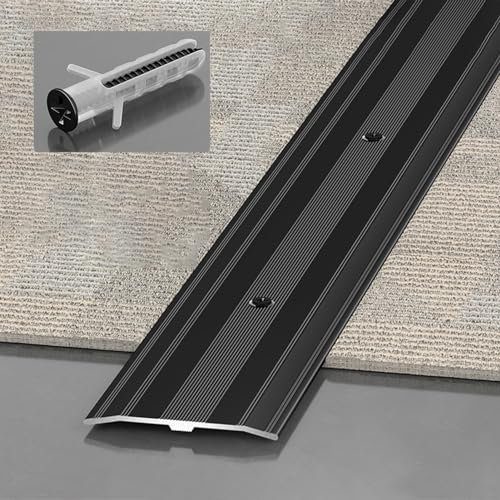 Türschwellenleiste Schwellenleiste Mit Schraubnägeln, Aluminium-Spaltabdeckung Für Türöffnungen, Übergangsleisten, Randleiste Für Teppichböden Und Fliesen/Black