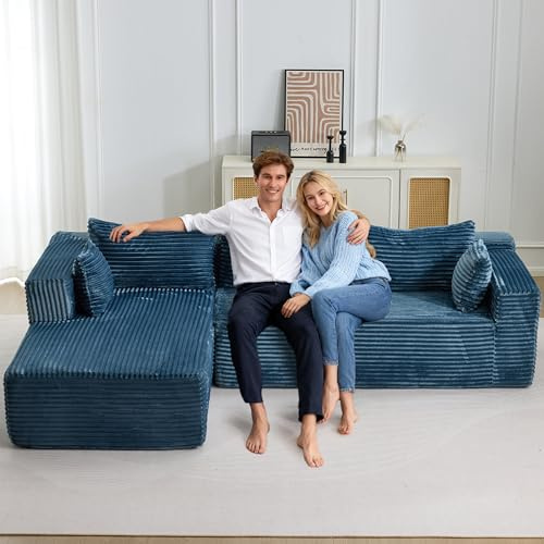 Yihomfy Ecksofa mit Schlaffunktion Tobi 279x179 cm Cord Sofa mit Memory-Schaumstoff Hohe Rückprallelastizität & Atmungsaktiv Moderner Wohnsessel für Wohnzimmer Pet Friendly