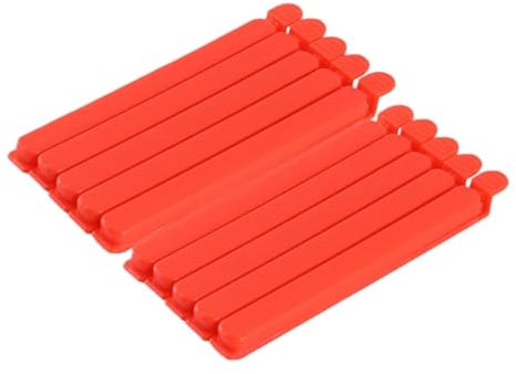 HSTWODE 20 Stück verschlussclips,zum einfachen Verschließen von verschiedenen Lebensmittelverpackungen,15 Zentimeter lang,für Tüten Verschluss Beutelclips Küche Frischhalteklammern Frisch (Rot)