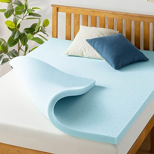 Best Price Mattress 3,8 cm belüftete Memory-Schaum-Matratzenauflage, kühlendes Gel-Infusion, CertiPUR-US-Zertifiziert, Queen