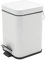 Harbour Housewares 3L Bathroom Bin - White - Square Stainless Steel Pedal Bin Slim Kitchen Rubbish Trash Can Garbage Dustbin with Lid and Inner Liner Bucket