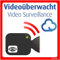 immi 10x Videoüberwachung Aufkleber, Videoüberwachter Raum, quadr. 98mm