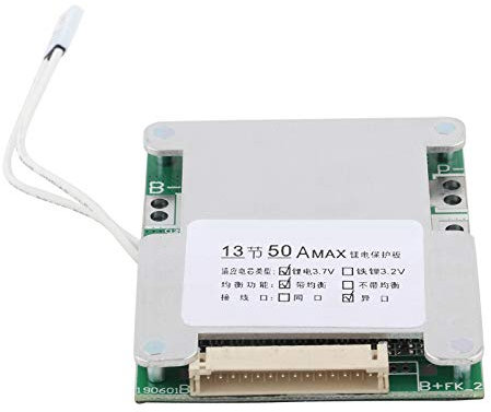 Schutzkarte für Lithium, PCB Akkuschutzplatte, 13S, 50 A, mit ausgeglichener Ladung, Kurzschlussschutzmodul
