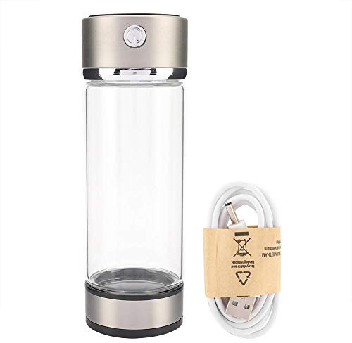 Taidda Transparent Water Purifier Bottle, USB Charging Rich Hydrogen Water Purifier Filter Glass Bottle Portable Ionizer Cup