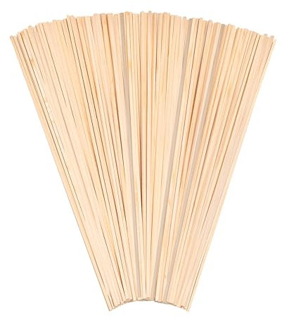 Lot de 100 tiges carrées en bois, pour barbe à papa, diamètre : 4 mm, Longueur : 40 cm