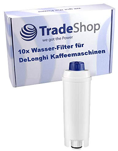 Trade-Shop - 10 Cartuchos de Filtro de Agua para cafeteras automáticas DeLonghi (Magnifica, Primadonna) (sustituye a DLSC002 SER3017 5513292811 8004399327252)