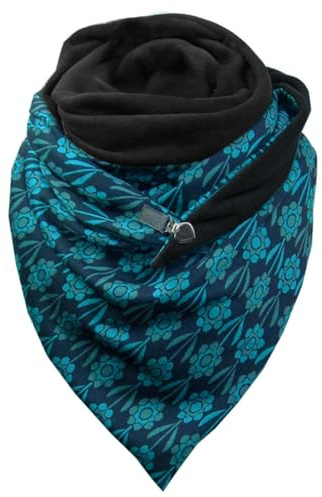 heekpek Damen Schals Warmer Dreieckschal mit Button Winterschals Retro Damen Wickelschal Lässige Herbstschal Winterschal Halstücher übergroßer Weich Scarf Poncho