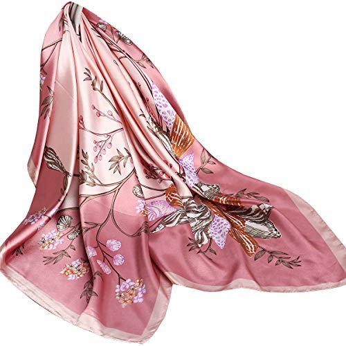 Ecroon Foulard Soie Ressentir Carré Femmes en Satin de soie Bandanas Cheveux Bandeau Mouchoir Echarpe Cheveux Etole