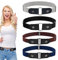 JOKILY 4 Stücke Gürtel Ohne Schnalle, Elastischer Gürtel für Damen Schnalle Stretch Gürtel Unsichtbarer Gürtel für Jeans Hosen Kleid Justierbarer Dehnbarer Grtel für Herren Damen