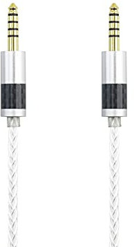 HansnBy 4,4 mm symmetrisches 5-poliges Kopfhörer-Audioadapterkabel von Stecker zu Stecker 8-adriges OCC-Kabel Versilbertes Aux-Kabel 4,4 mm bis 1 m