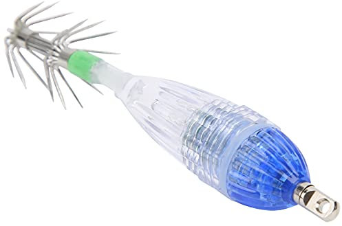 VGEBY Hakenlicht Köder, Angeln LED Köder Licht Tintenfisch Form Blaulicht Farbe Köder Unterwasser Köder Lampe mit Haken Zum Angeln in Offshore, Near Shore Angelwerkzeuge
