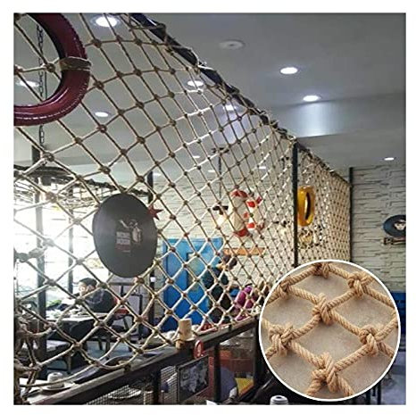 FSCLJ Balcony stairs fall safety net restaurant dividing net hemp rope net wall hangings decor net climbing luggage net for pet safety net