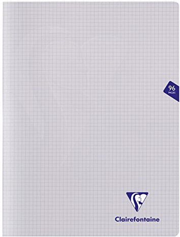 Clairefontaine 393362C - Packung mit 10 Heften Mimesys DIN A4+, 24x32cm, 48 Blatt kariert, 90g, Einband PP, Transparent, 1 Pack