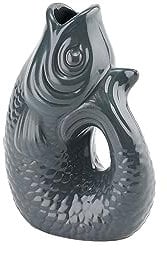 Gift Company Vase Monsieur Carafon XS, Vase décoratif en Forme de Poisson, faïence, Gris