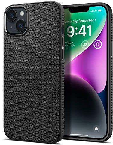 Spigen Liquid Air Hülle Kompatibel mit iPhone 14 Plus Case Handyhülle -Matte Black