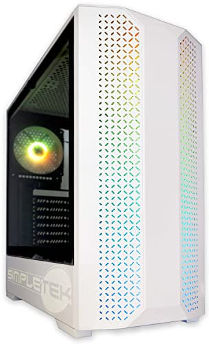 SIMPLETEK Computergehäuse RGB Schrank Gaming Von Spiel ATX Micro Mini Weiß USB 3.0 Audio- HD LED Rainbow Strip Lüfter Desktop-Computer Montiert