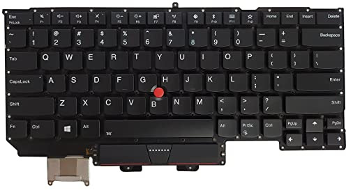 intendvision Replacement US Keyboard for Lenovo ThinkPad X1 Carbon Gen 5 2017 Year / X1 Carbon Gen 6 2018 Year Laptop Black Backlight No Frame