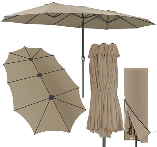 Kingsleeve® Sombrilla Grande Doble XXL 460x270cm Parasol Jardín Protección UV 80+ Funda Protectora Terraza